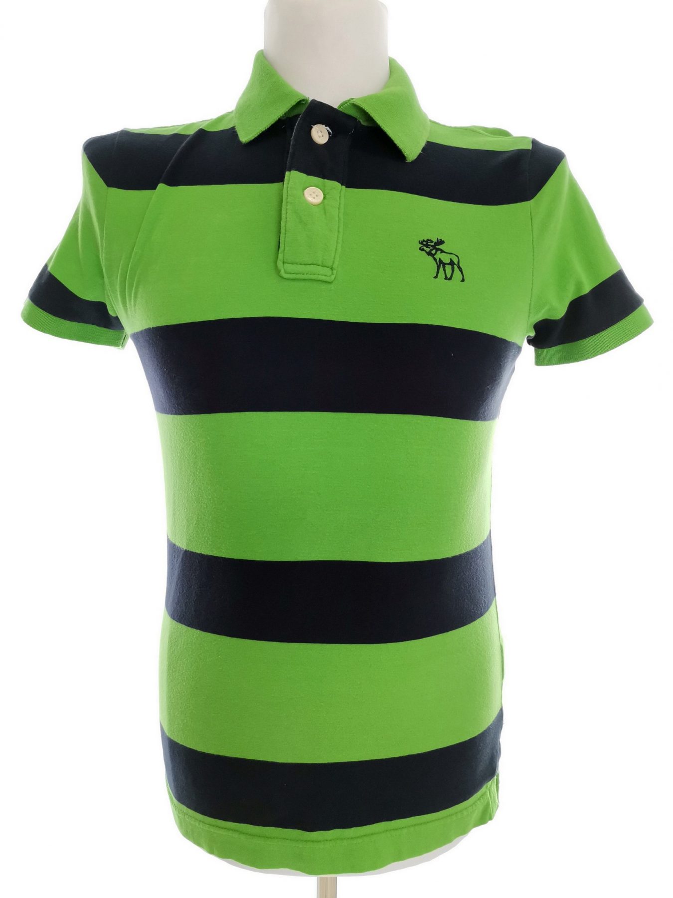 ABERCROMBIE & FITCH Stl S Färg Grön Ränder Krage Herr Polo Kortärmad Material Bomull 100%