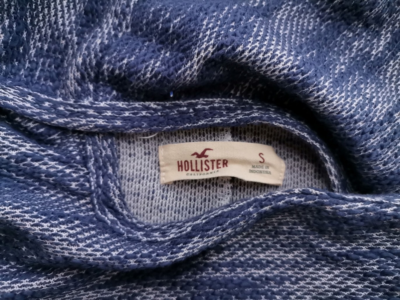 Hollister Stl S Färg Blå V-ringning Draperad öppen kofta Långärmad Material Bomull Finstickat