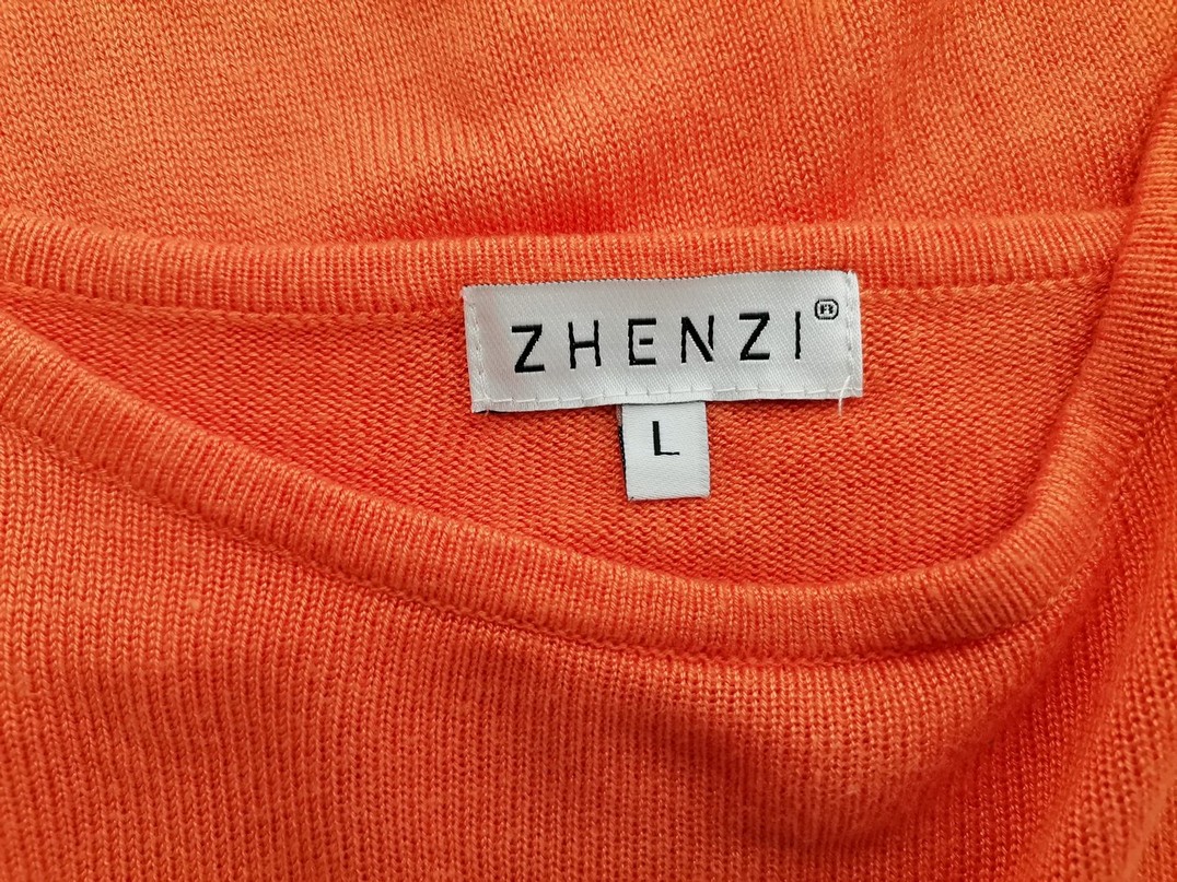 Zhenzi Stl L Färg Orange Rund urringning Tunika blus Långärmad Material Viskos 100%