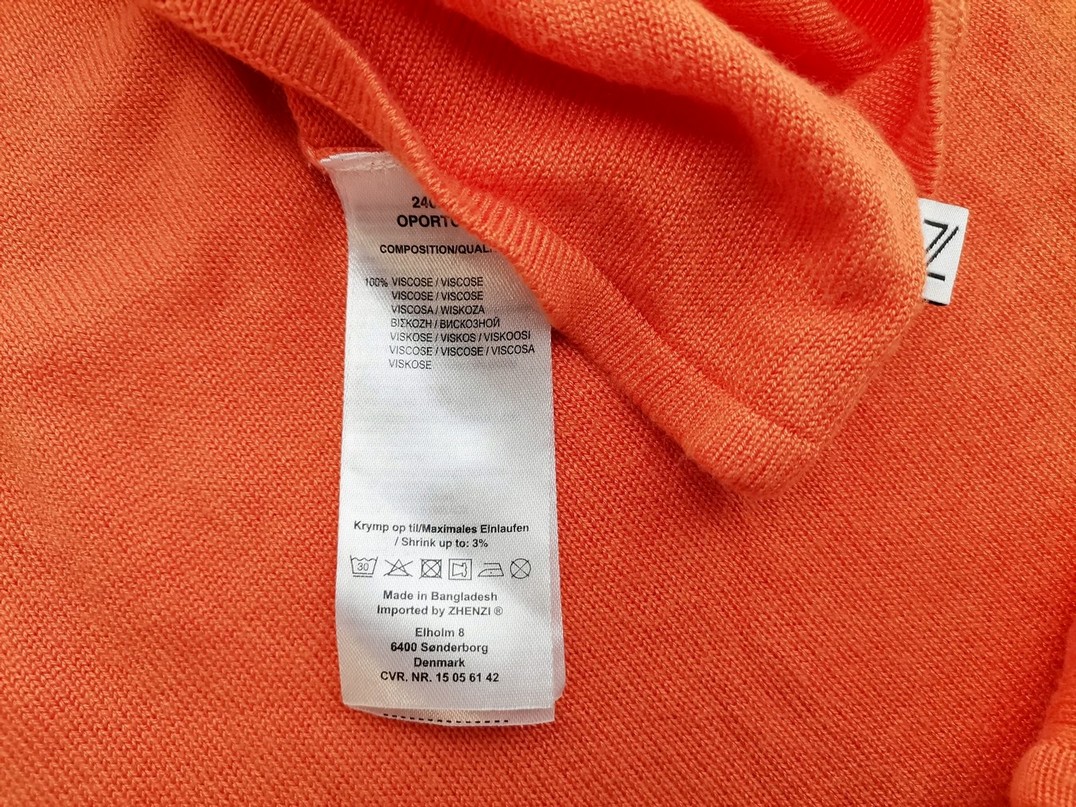 Zhenzi Stl L Färg Orange Rund urringning Tunika blus Långärmad Material Viskos 100%