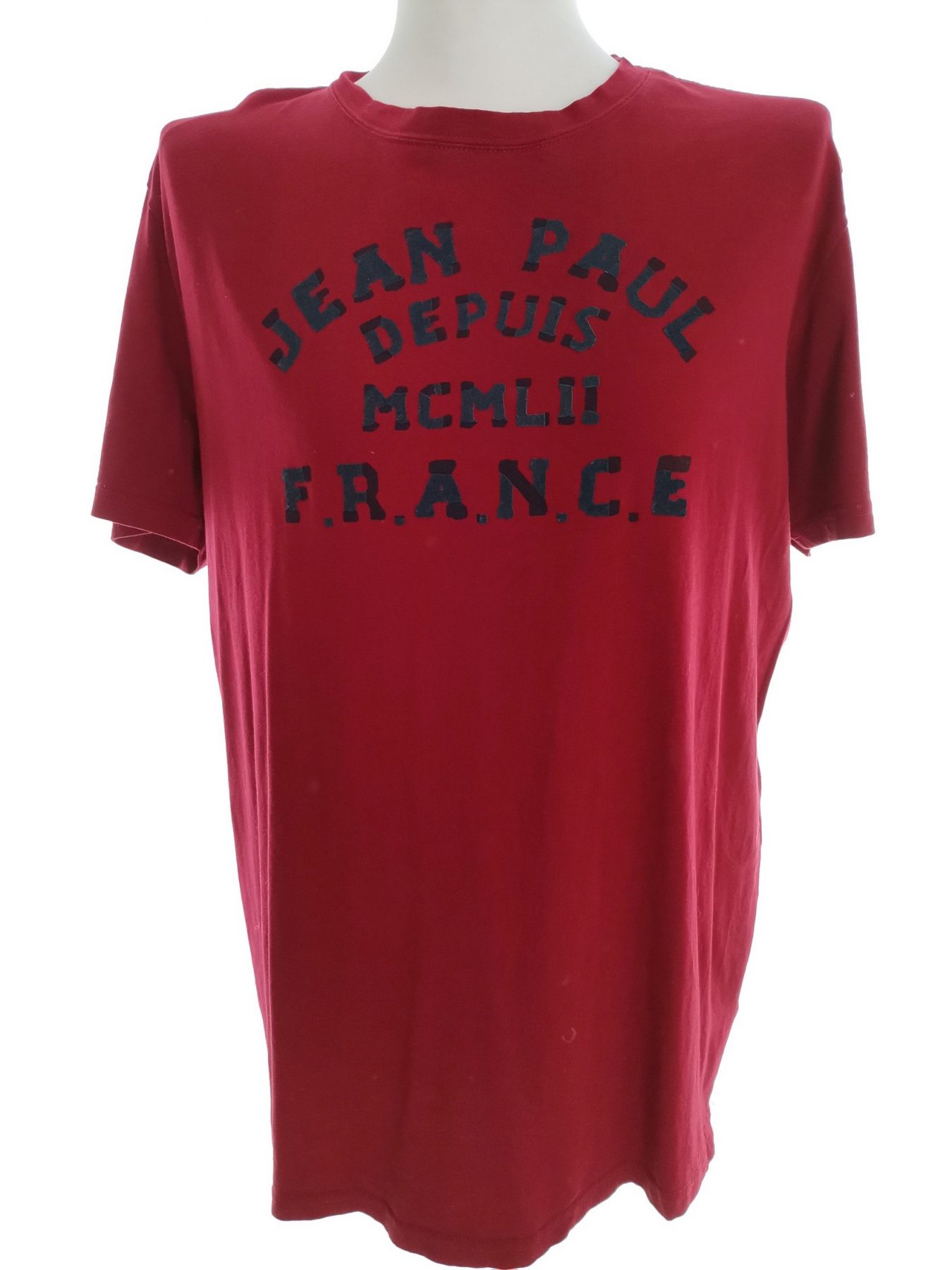 Jean paul Stl XL Färg Vinröd Herr T-shirt Kortärmad Material Bomull 100%