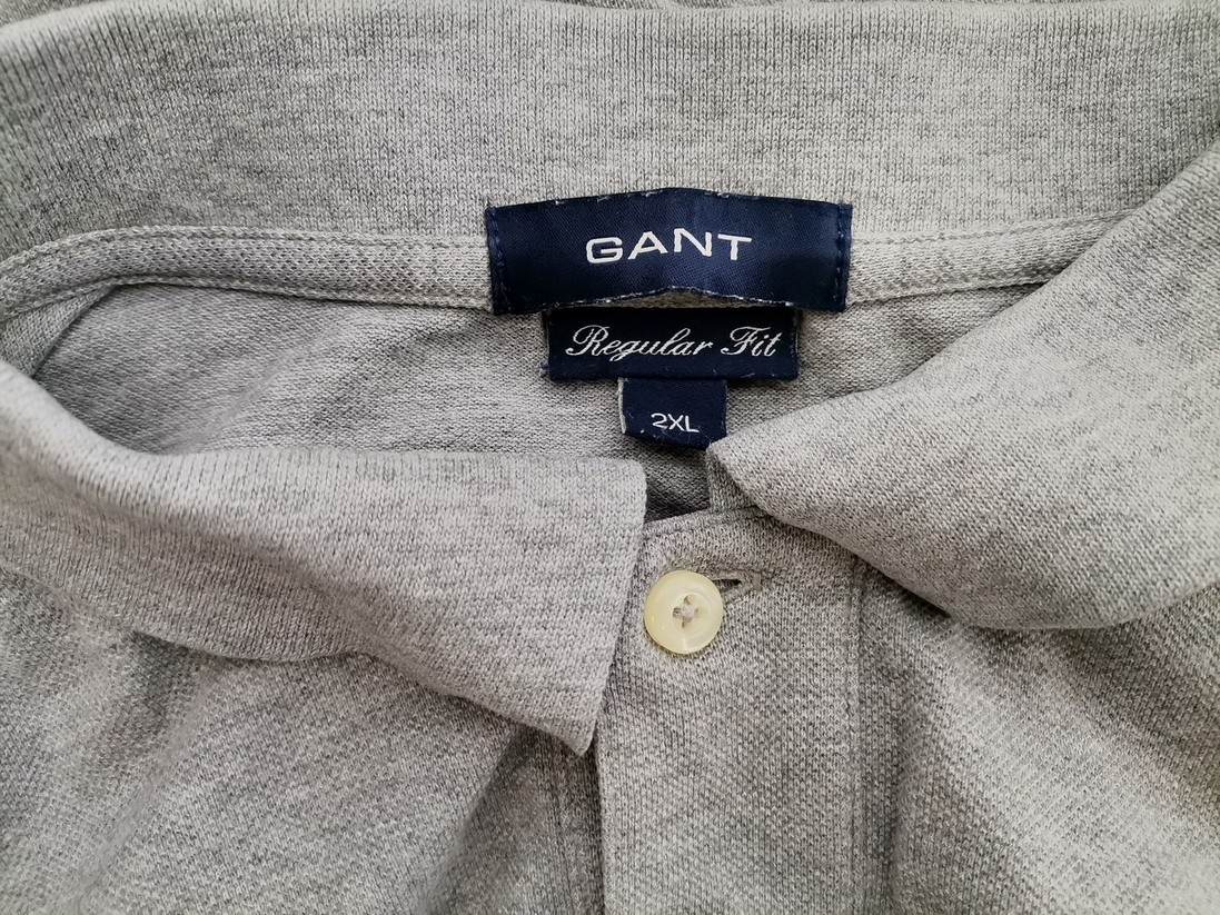 Gant Stl 2XL Färg Grå Krage Herr Polo Kortärmad Material Bomull 100%