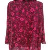 Dunnes Stl XL Färg Rosa V-ringning Blus ärm 3/4