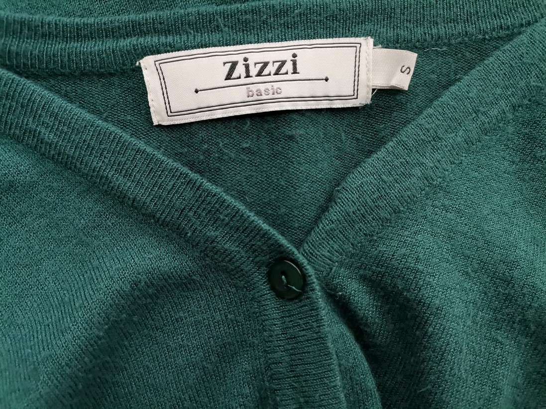 Zizzi Stl S Färg Smaragdgrön V-ringning Lång knäppt kofta Långärmad Material Viskos Finstickat