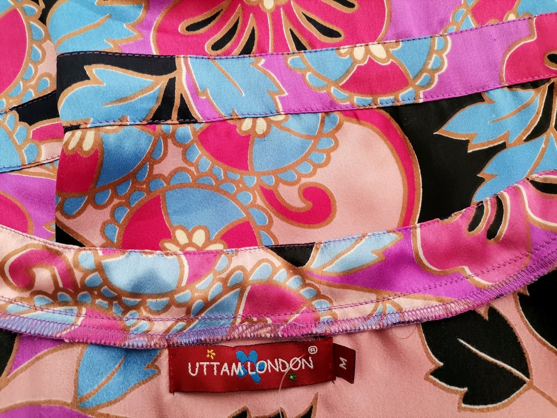 Uttam London Stl M Färg Lila V-ringning Omlott Blus Ärmlös Material Siden 100%