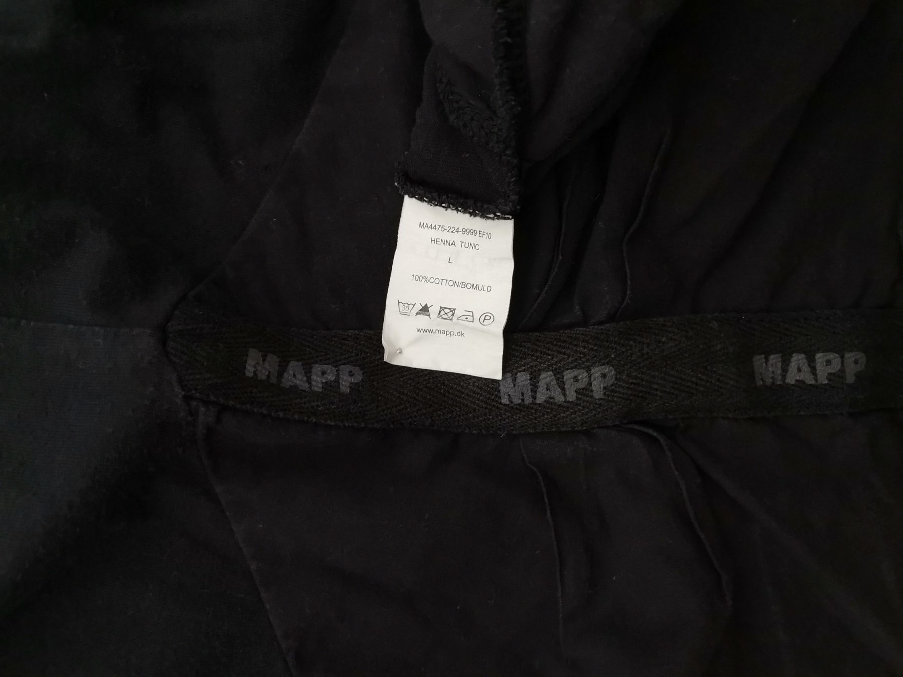 MAPP Stl L Färg Svart Rund urringning Popover Tunika Blus Långärmad Material Bomull 100%