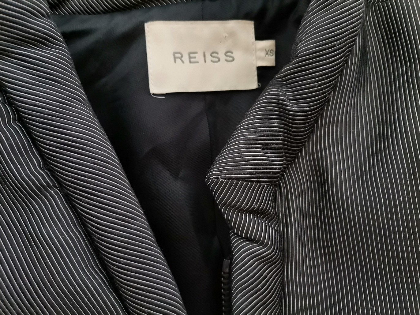 Reiss Stl XS Färg Svart Ränder Jacka Långärmad Material Bomull