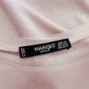 Mango Stl XS Färg Pärla Rund urringning Blus Kortärmad