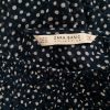 ZARA BASIC Stl S Färg Marinblå Prickar Rund urringning Blus Kortärmad