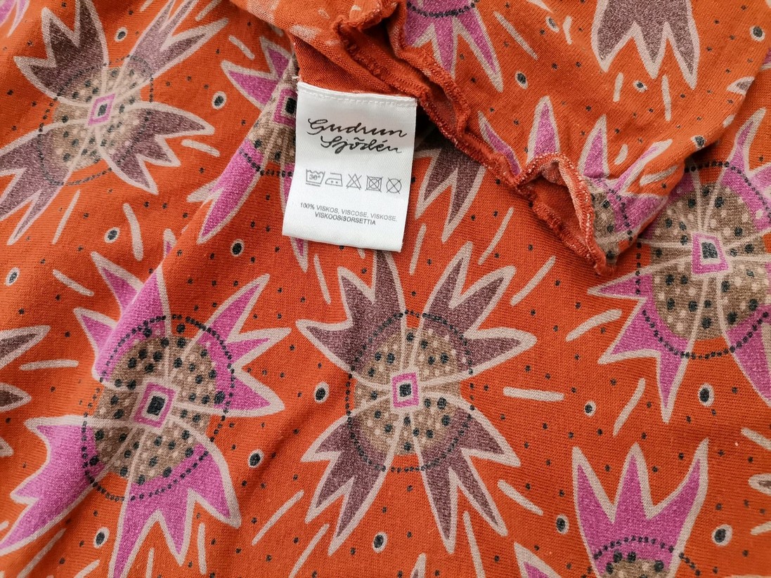 Gudrun Sjödén Stl M Färg Orange Rund urringning Blus Långärmad Material Viskos 100%