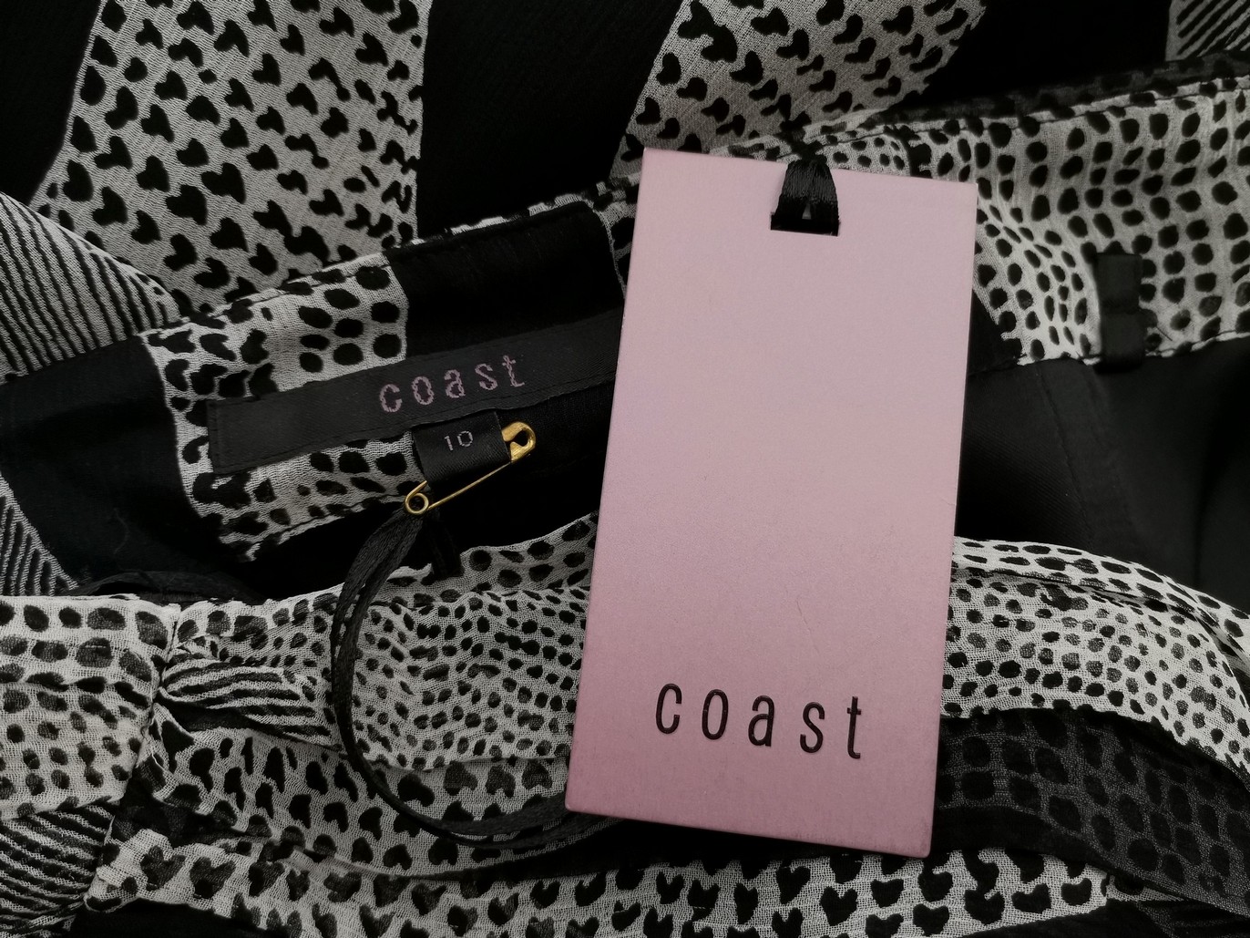 Coast Stl 10 (38) Färg Svart Halter Sommar Klänning Ärmlös Midi Material Siden 100%