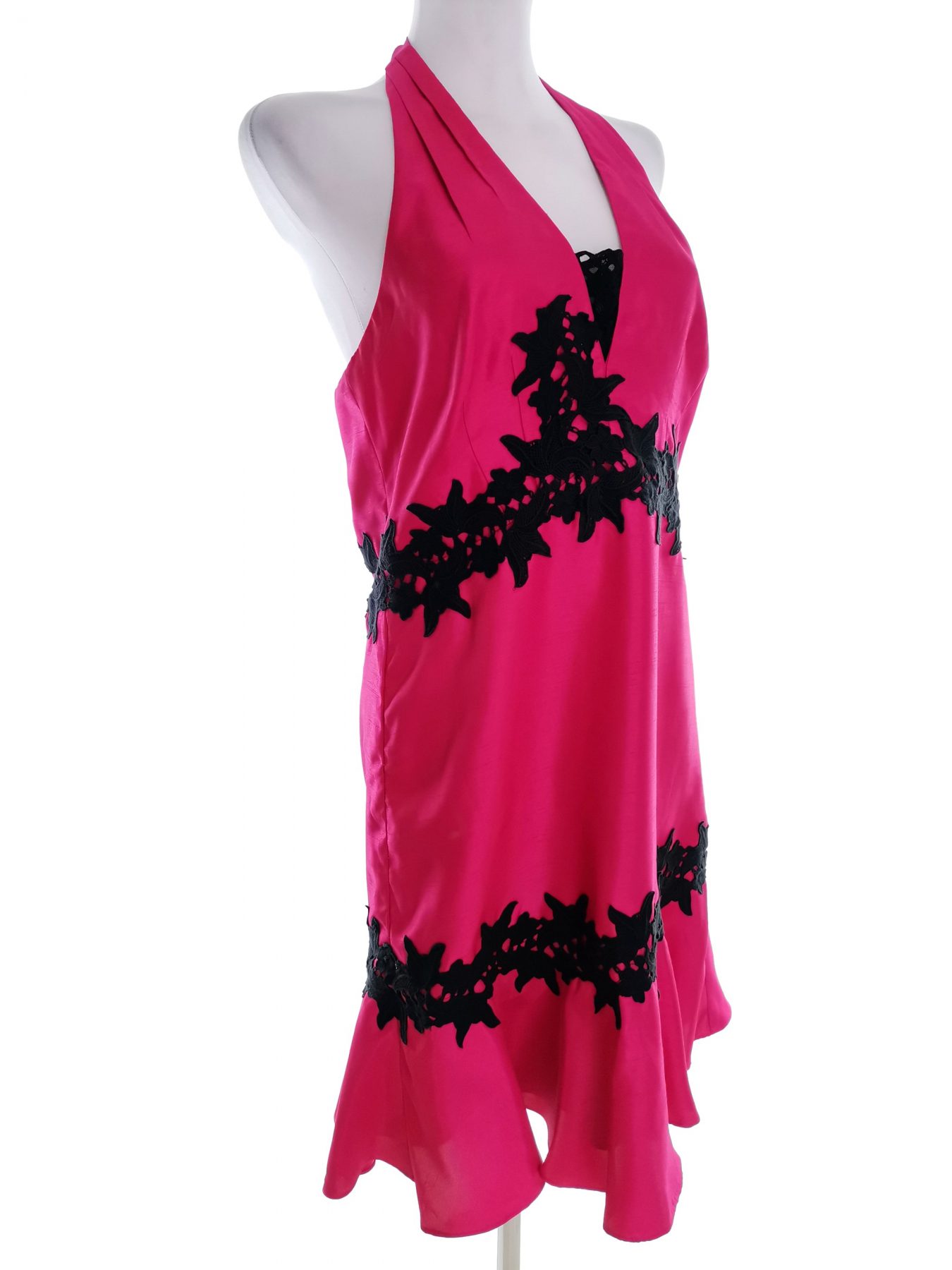 Teatro Stl 10 (38) Färg Fuchsia Halter A-linje Klänning Ärmlös Midi