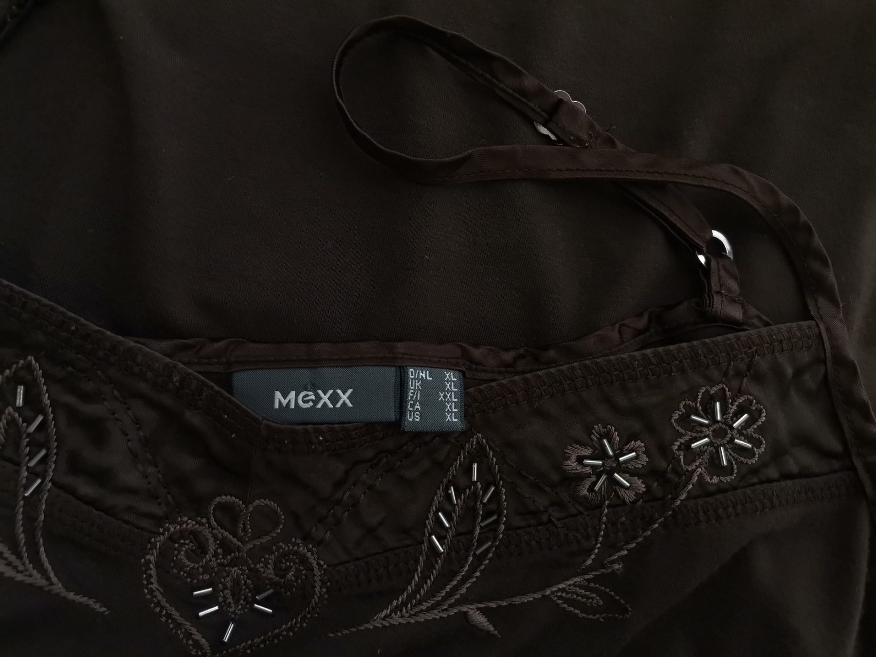 Mexx Stl XL Färg Brun Hjärtformad Blus Ärmlös Material Viskos