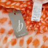 b by bessini Stl 36 Färg Orange Prickar Rund urringning Raka Klänningen Ärmlös Midi Material Siden 100%