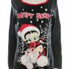 Betty Boop Stl 12/14 (40/42) Färg Svart Rund urringning Blus Långärmad Material Bomull 100%