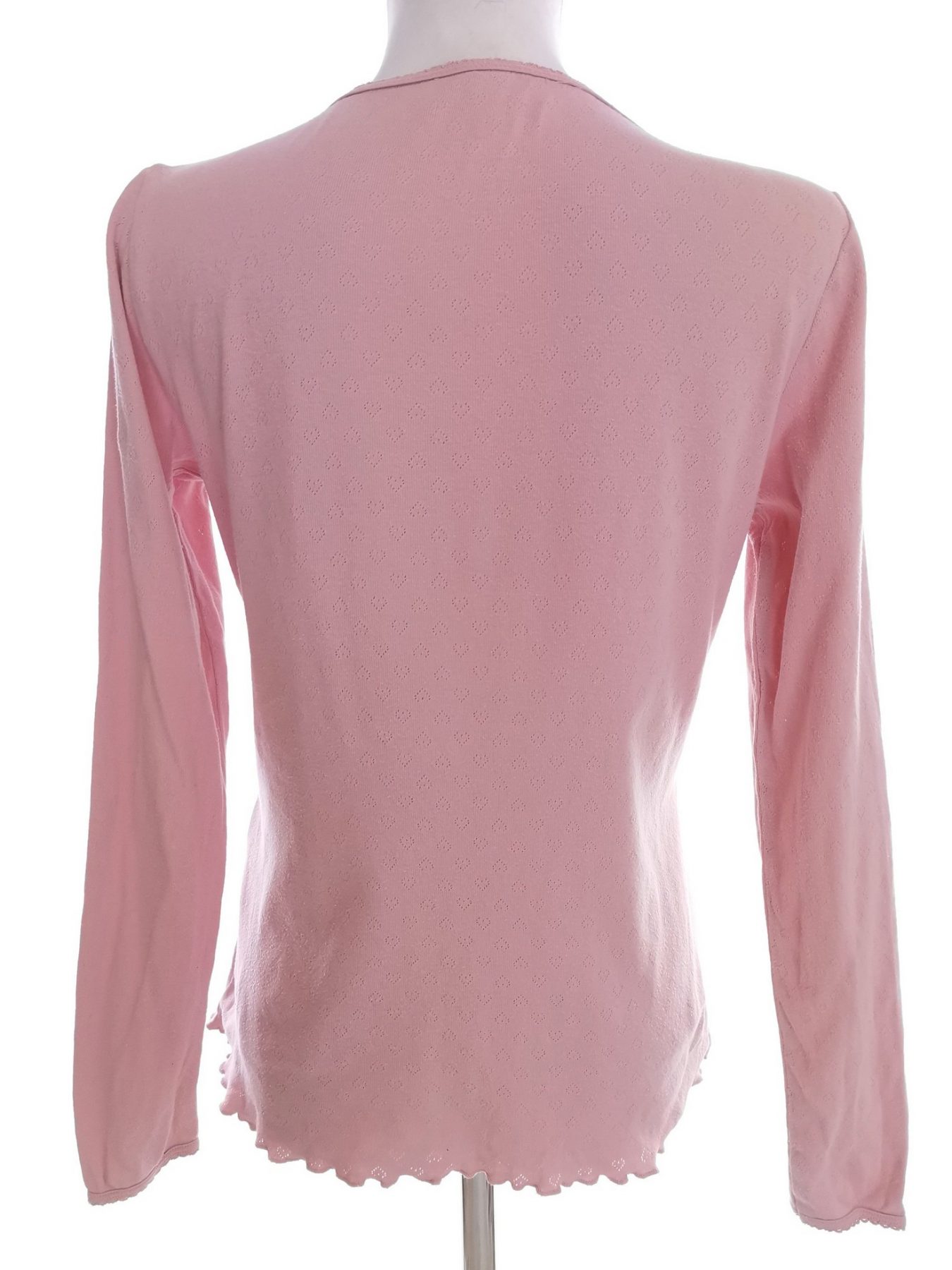 VA VITE Stl M Färg Pudrig Rosa Henley Popover Blus Knappar Långärmad Material Bomull 100%