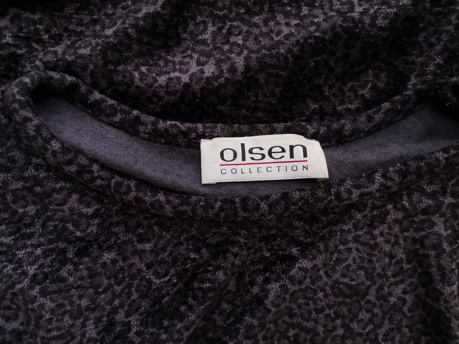 Olsen Stl 38 Färg Grå Rund hals Blus Långärmad Material Viskos