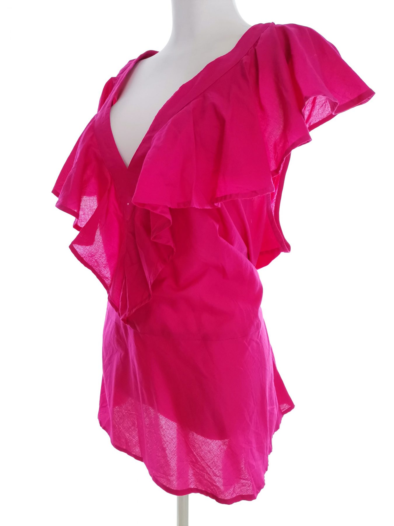 ASOS Stl 24 (52) Färg Fuchsia V-ringning Blus Kortärmad Material Bomull 100%