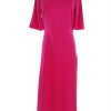 H&m Stl 36 Färg Fuchsia Båtringning Maxi Klänning Kortärmad Lång