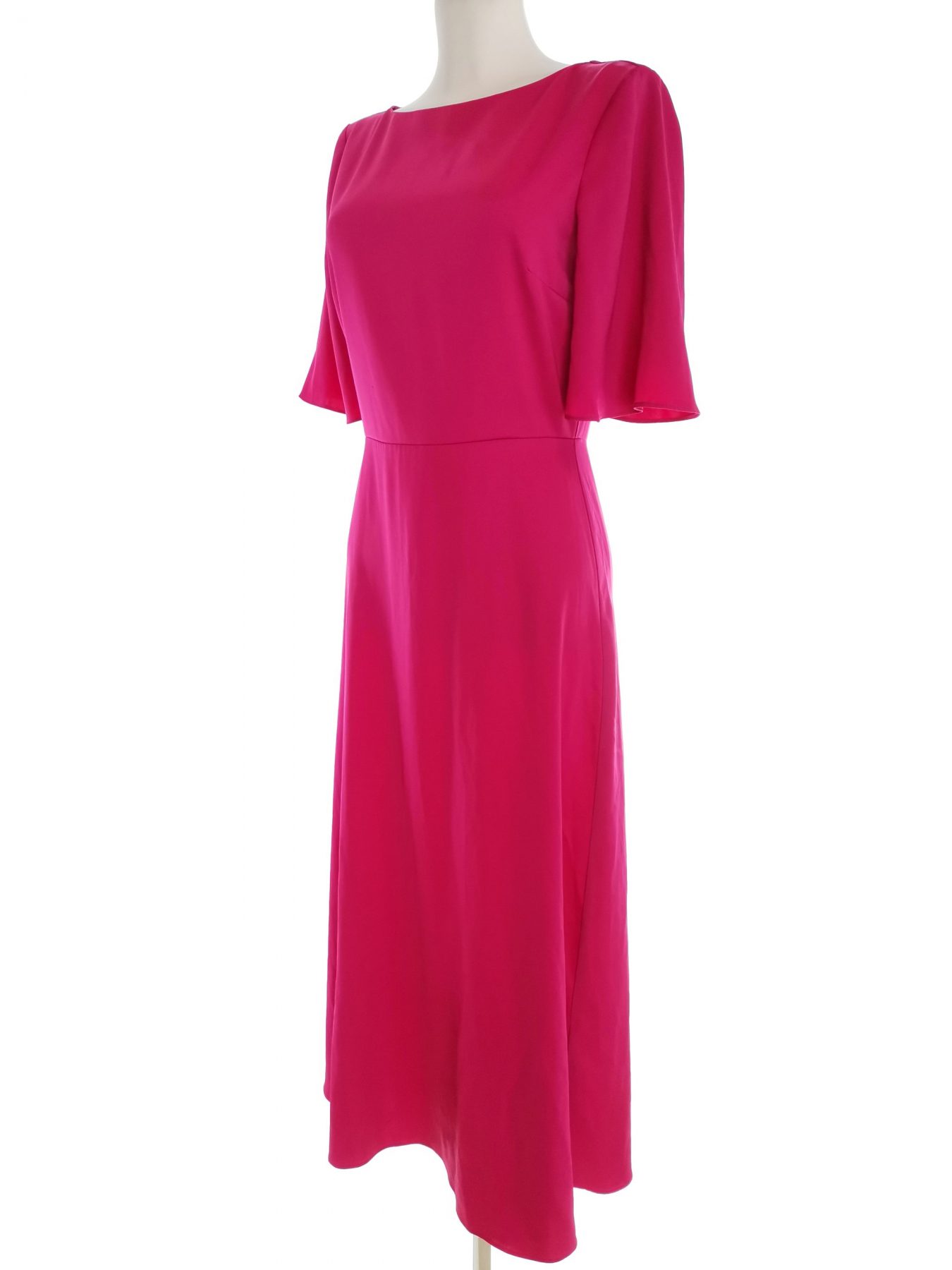 H&m Stl 36 Färg Fuchsia Båtringning Maxi Klänning Kortärmad Lång