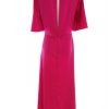 H&m Stl 36 Färg Fuchsia Båtringning Maxi Klänning Kortärmad Lång