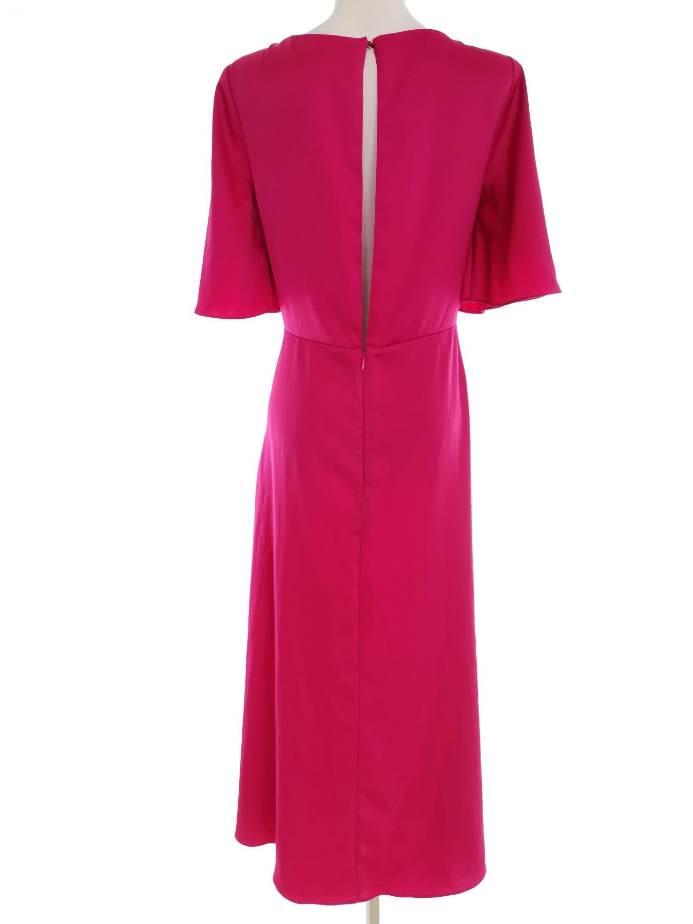 H&m Stl 36 Färg Fuchsia Båtringning Maxi Klänning Kortärmad Lång