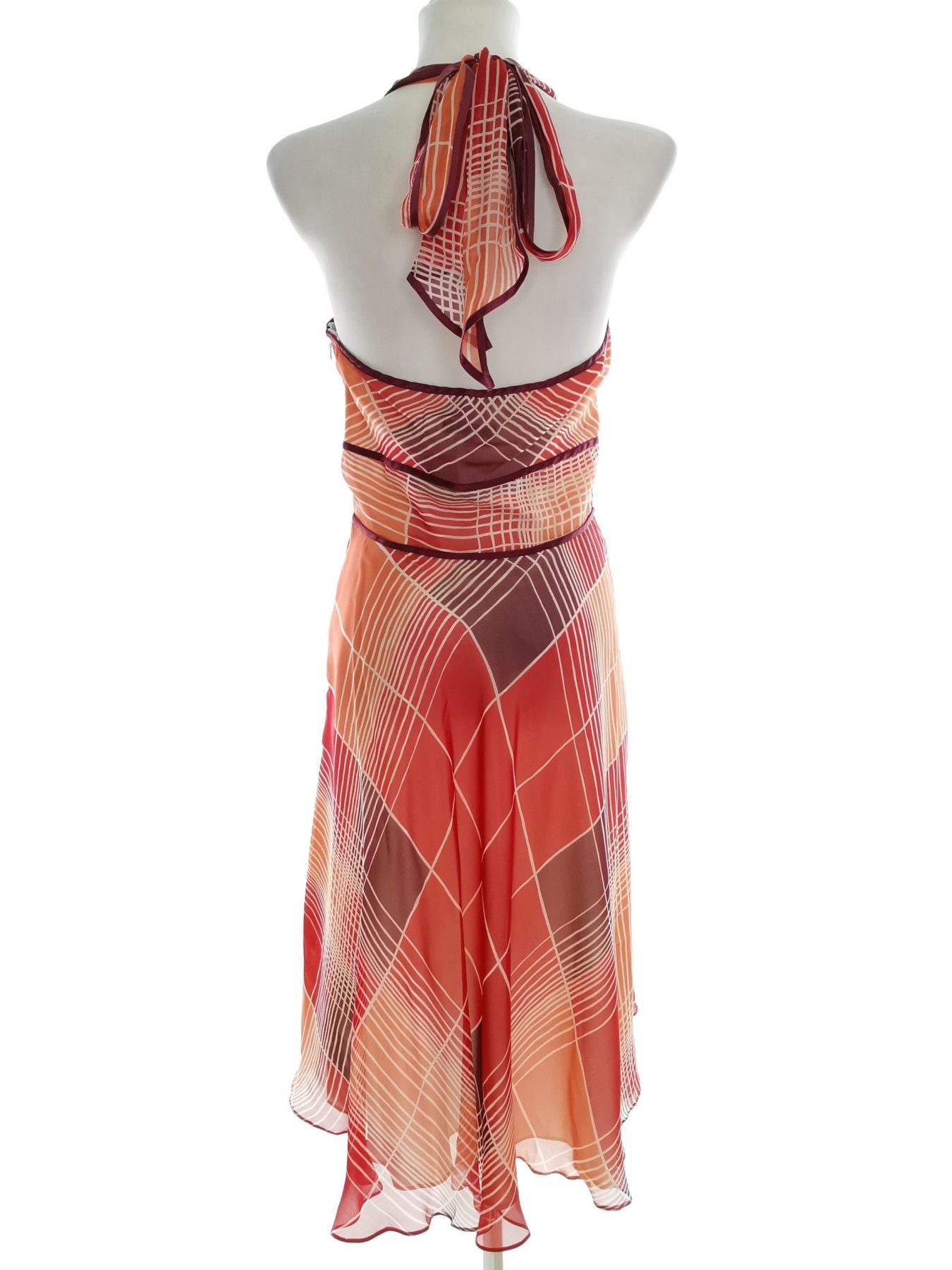 Coast Stl 10 (38) Färg Orange Halter Maxi Klänning Ärmlös Lång Material Siden 100%