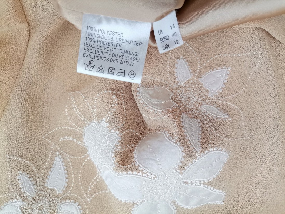 Jacques Vert Stl 40 Färg Beige Rund urringning Blus Kortärmad