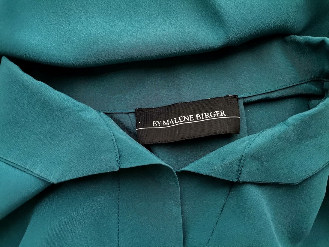 BY MALENE BIRGER Stl 36 Färg Turkos Krage Popover Tunika Blus Långärmad Material Siden 100%