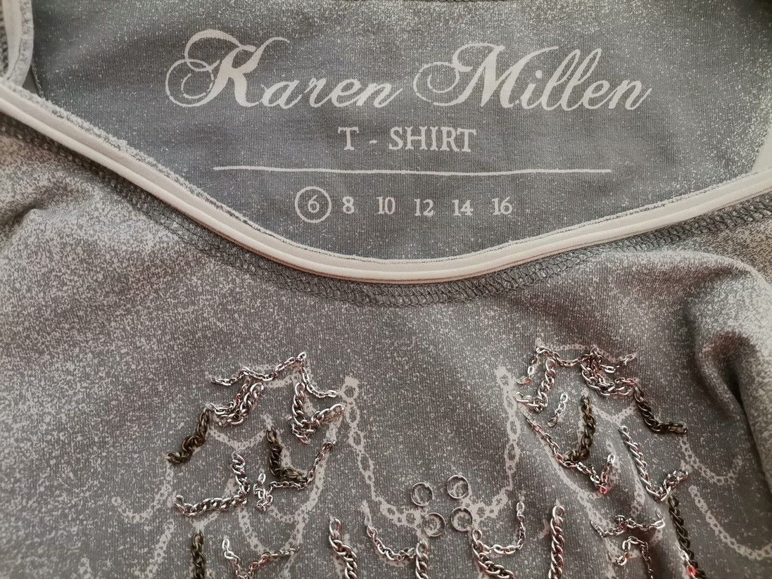 Karen MILLEN Stl 6 (34) Färg Elfenben U-ringning Blus ärm 3/4 Material Bomull