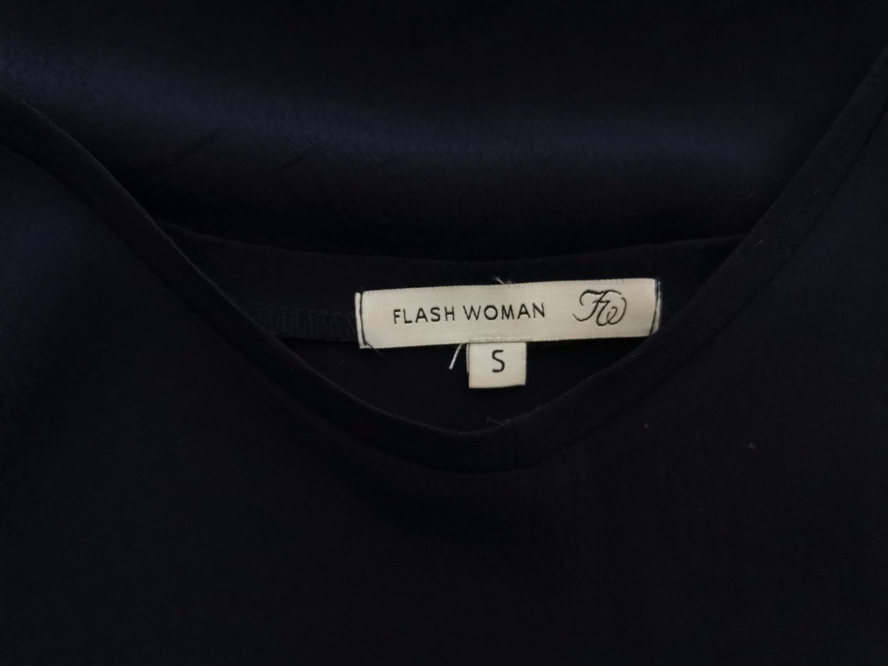 Flash Woman Stl S Färg Marinblå V-ringning Blus Kortärmad Material Viskos 100%