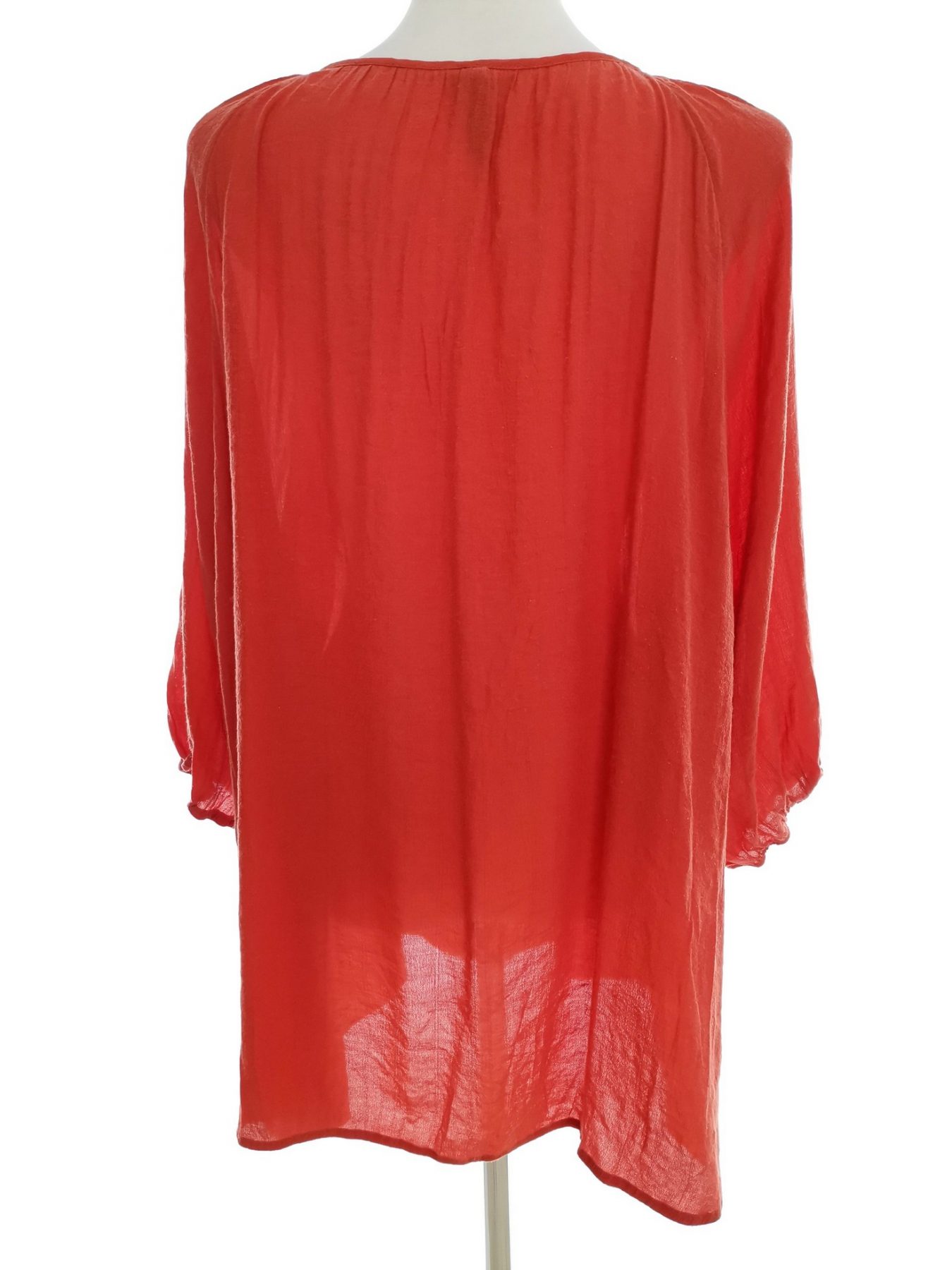 XLNT Stl 2XL Färg Orange U-ringning Tunika blus ärm 3/4 Material Viskos