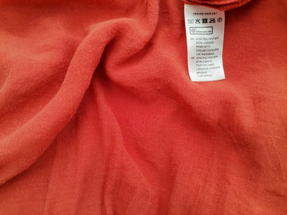 XLNT Stl 2XL Färg Orange U-ringning Tunika blus ärm 3/4 Material Viskos