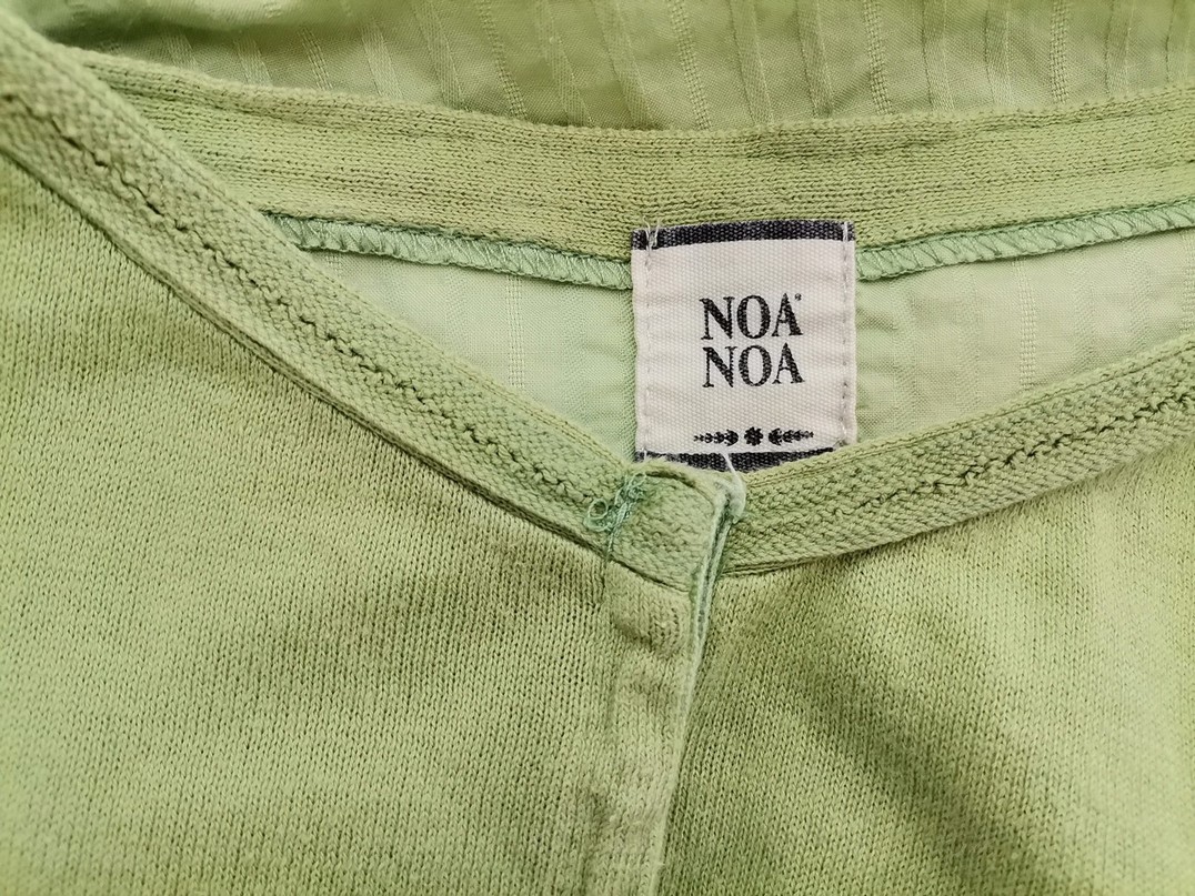 Noa noa Stl 42/44 Färg Grön Rund urringning Knäppt kofta Långärmad Material Bomull 100% Finstickat