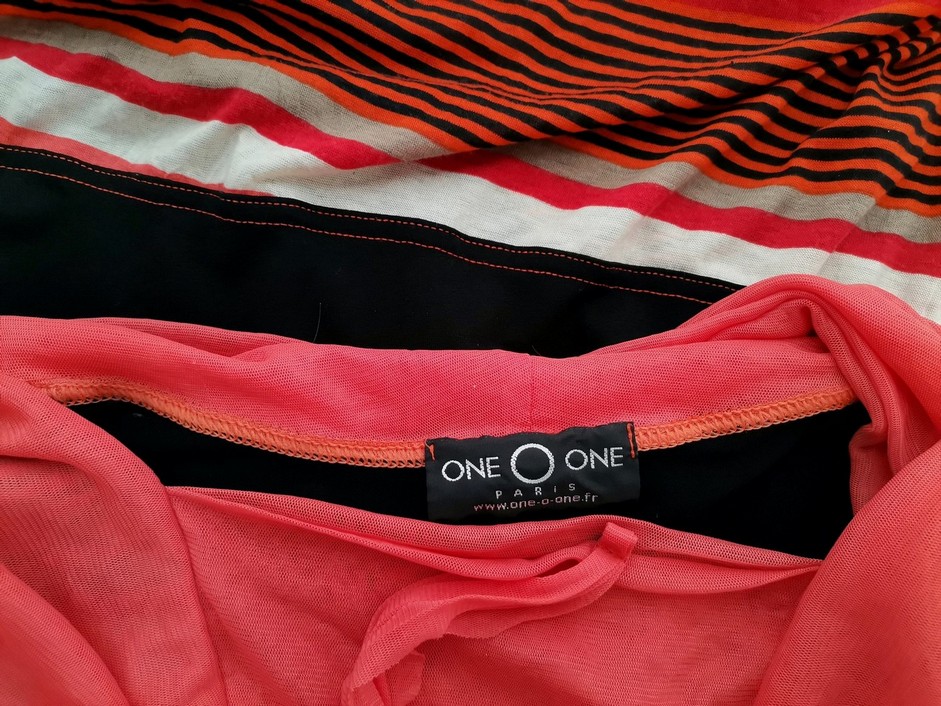 One One Paris Stl 6 (48/50) Färg Orange Ränder Draperad Tunika blus Långärmad Material Viskos