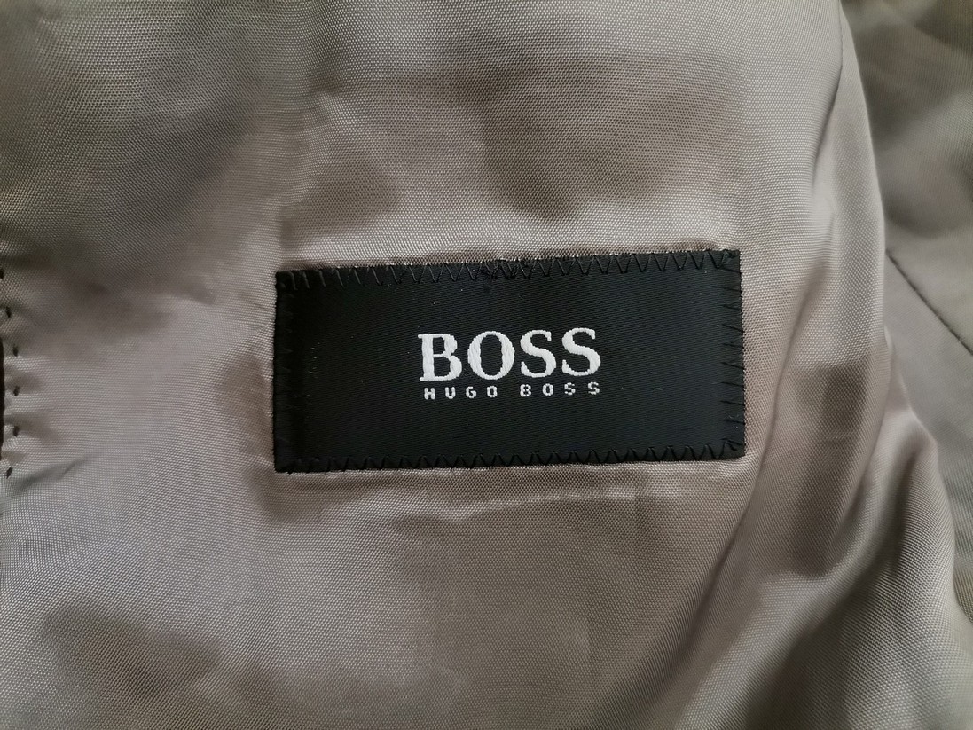 Hugo Boss Stl 48 (XL) Färg Svart Ränder Herr Kavaj Långärmad Material Lammull