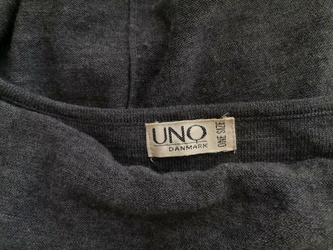 Uno Stl ONE SIZE (42/44) Färg Grå Draperad Stickad Klänning Långärmad Midi