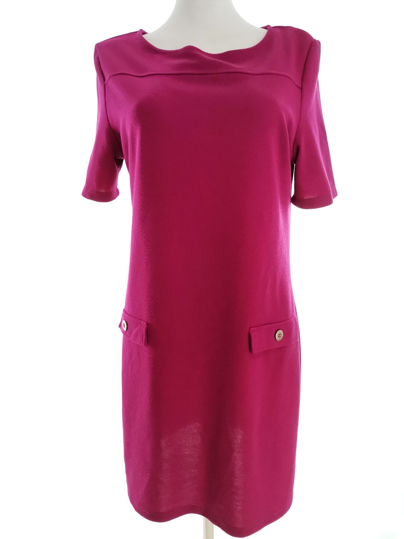 Dorothy perkins Stl 12 (40) Färg Fuchsia Rund urringning Raka Klänningen Kortärmad Knälängd