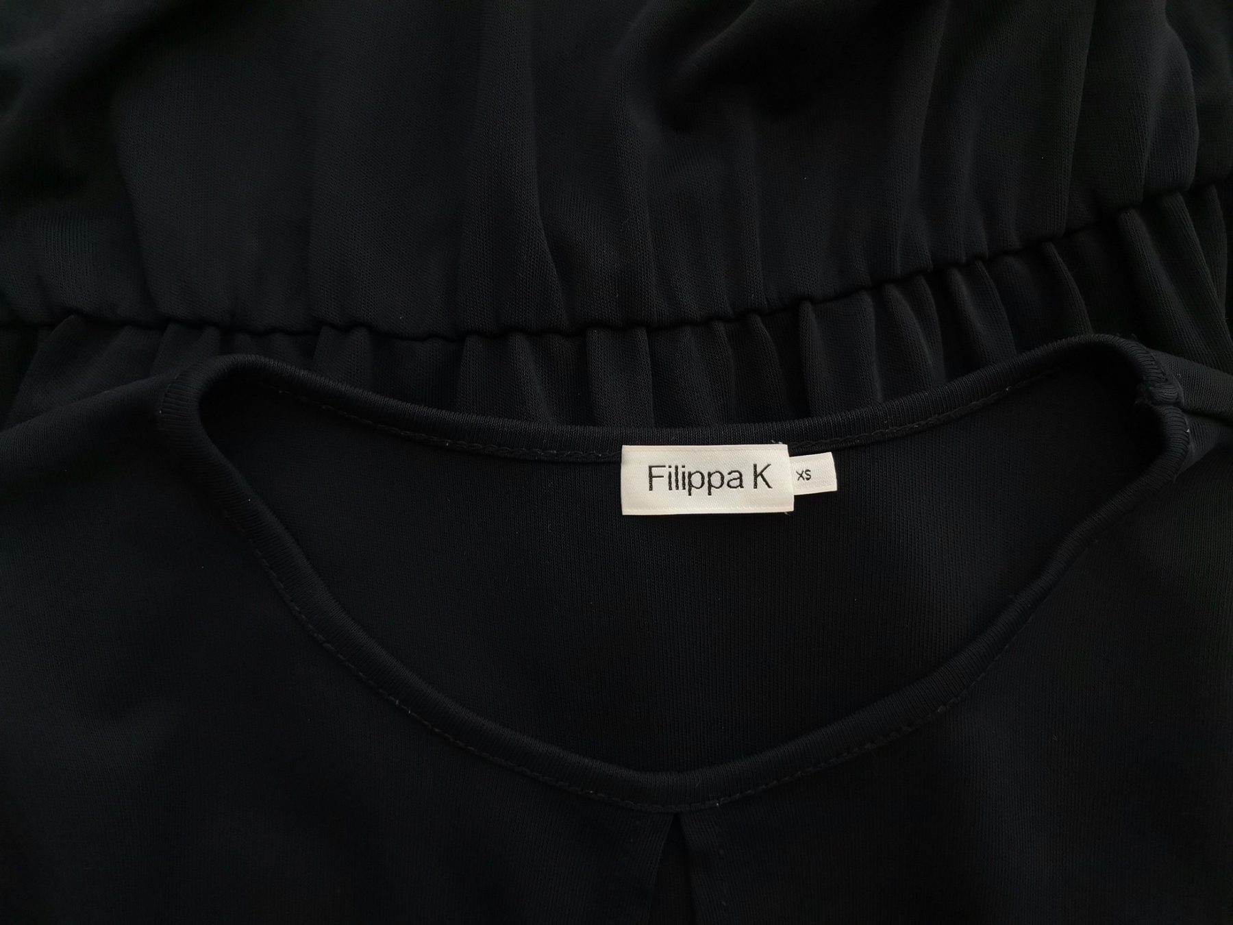 Filippa k Stl XS Färg Marinblå Keyhole Crew Neck Bluson Klänning Långärmad Knälängd