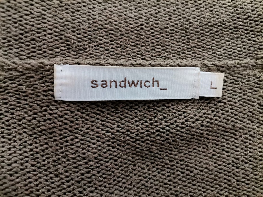 Sandwich Stl L Färg Khaki Krage Knäppt kofta Långärmad Material Siden Finstickat