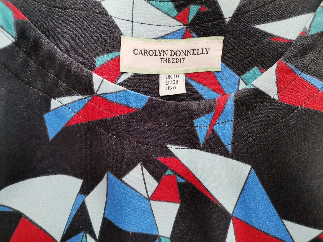 Carolyn Donnelly The Edit Stl 10 (38) Färg Svart Geometrisk Rund urringning Blus ärm 3/4 Material Viskos 100%