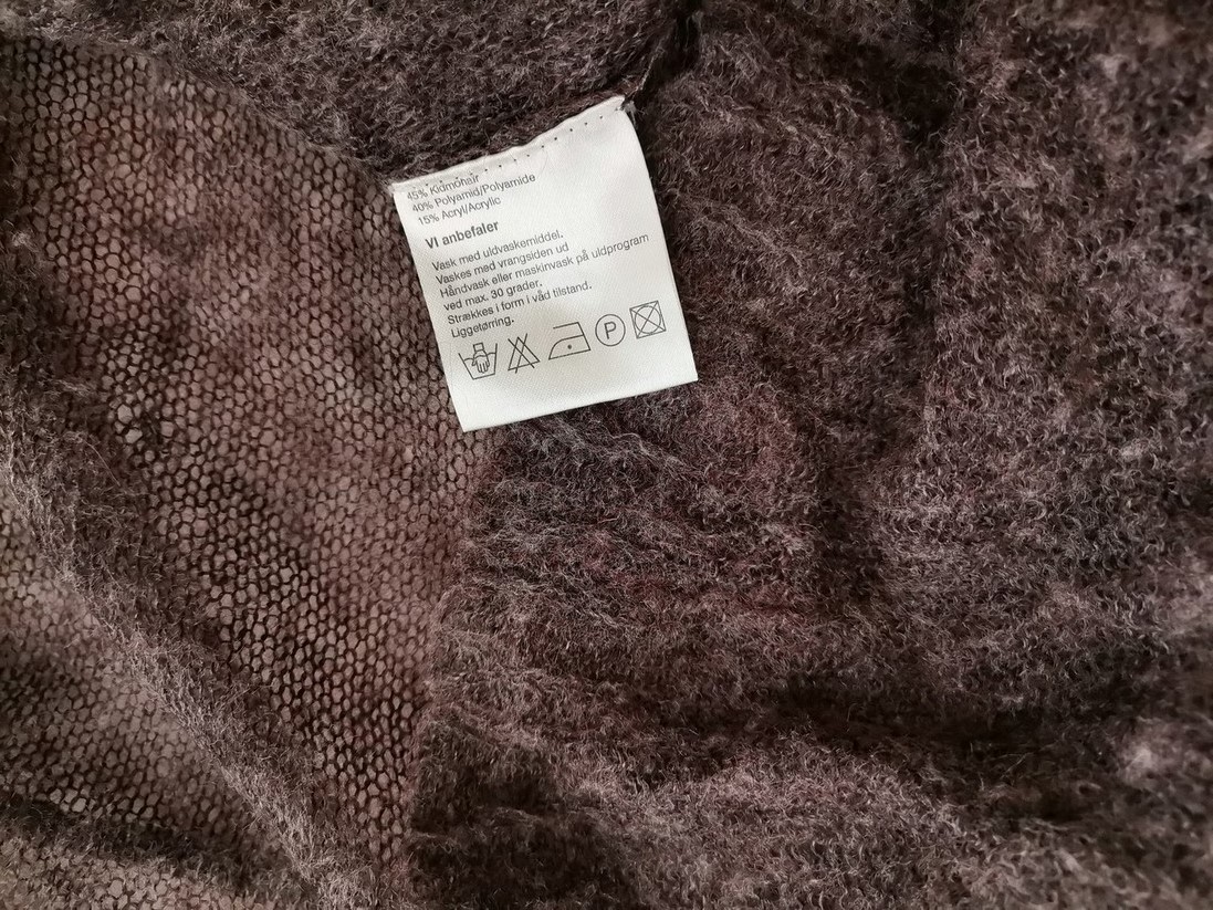 Noa noa Stl S Färg Brun V-ringning Lång knuten kofta Långärmad Material Mohair Finstickat