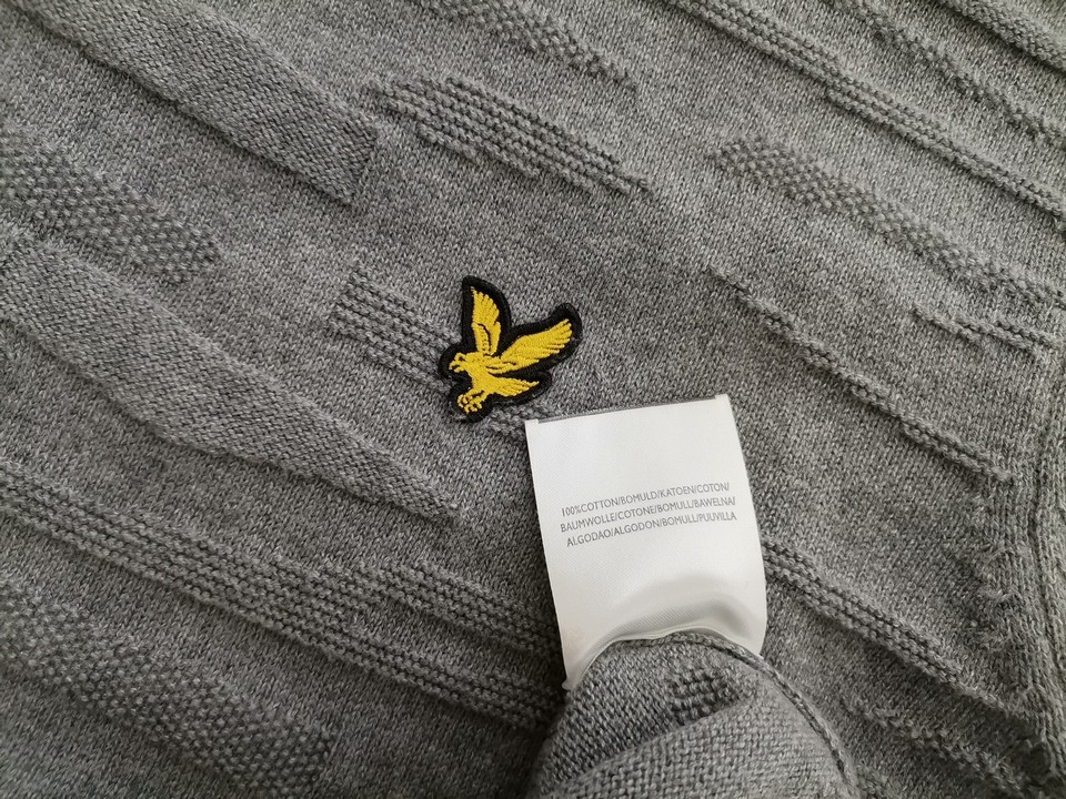 Lyle & Scott Stl L Färg Grå Herr Tröja Långärmad Material Bomull 100%