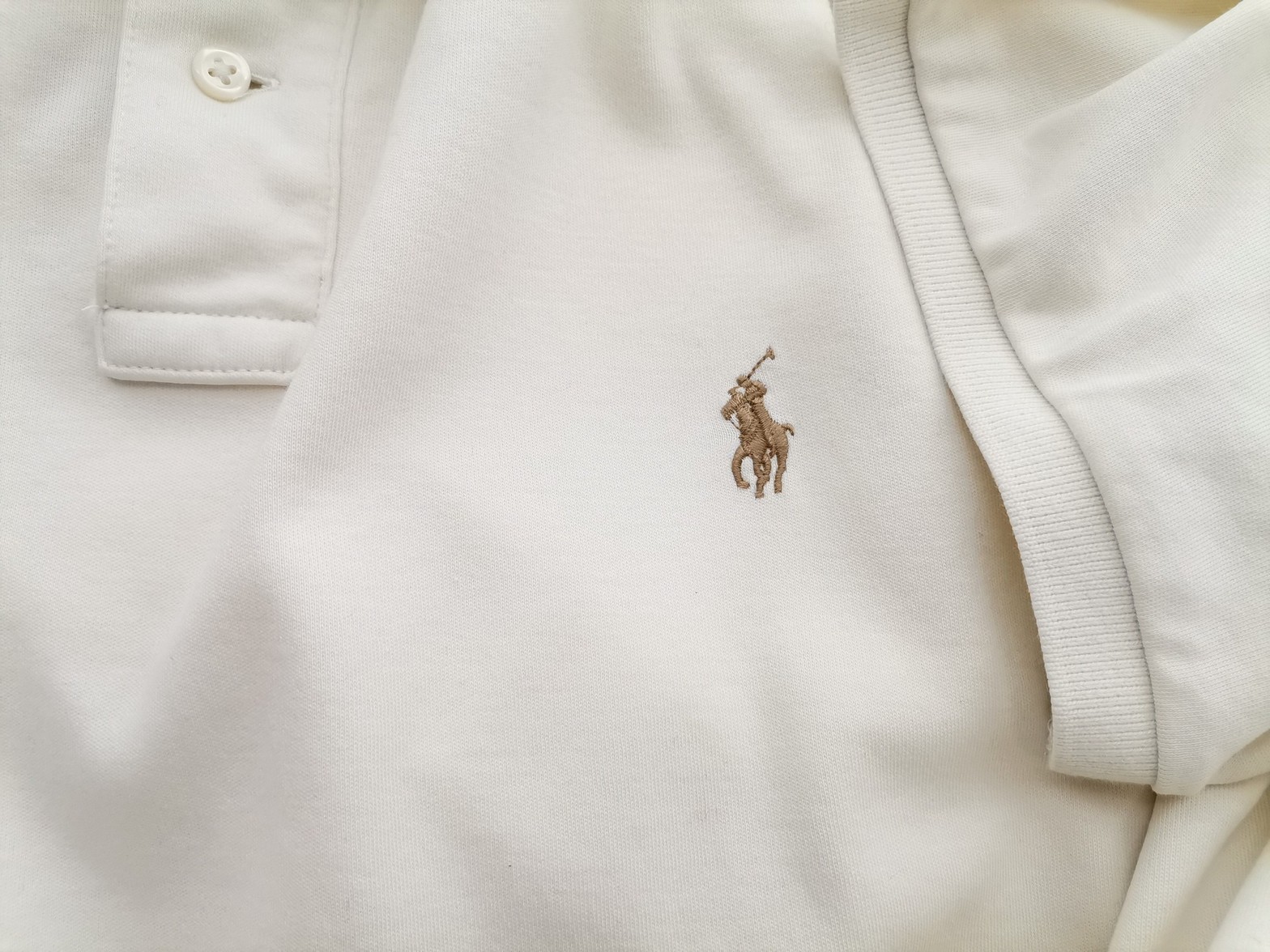 Polo Ralph Lauren Stl XXL Färg Elfenben Krage Herr Polo Kortärmad