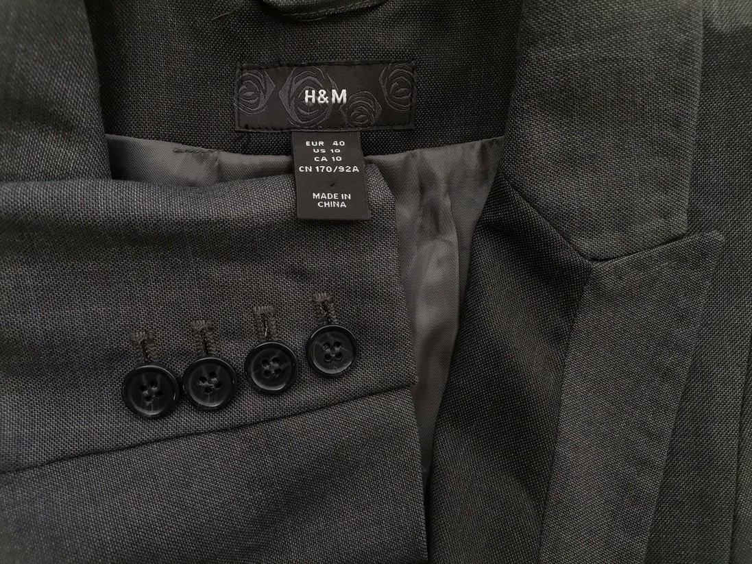 H&m Stl 40 Färg Grå Krage Kavaj med knappar Långärmad