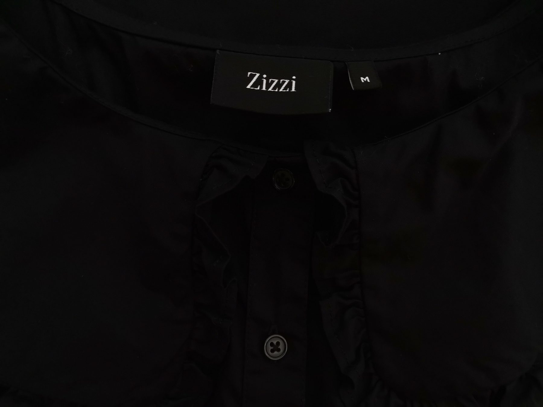 Zizzi Stl M Färg Svart Rund urringning Knäppt Tunika Blus Ärmlös Material Bomull 100%