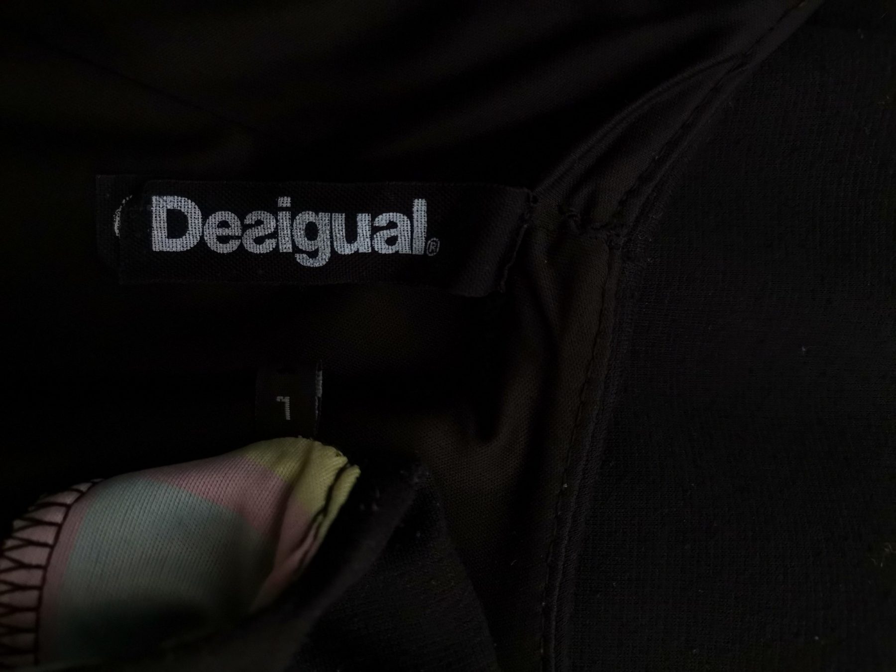 DESIGUAL Stl L Färg Svart Båtringning Stickad Klänning Kortärmad Knälängd