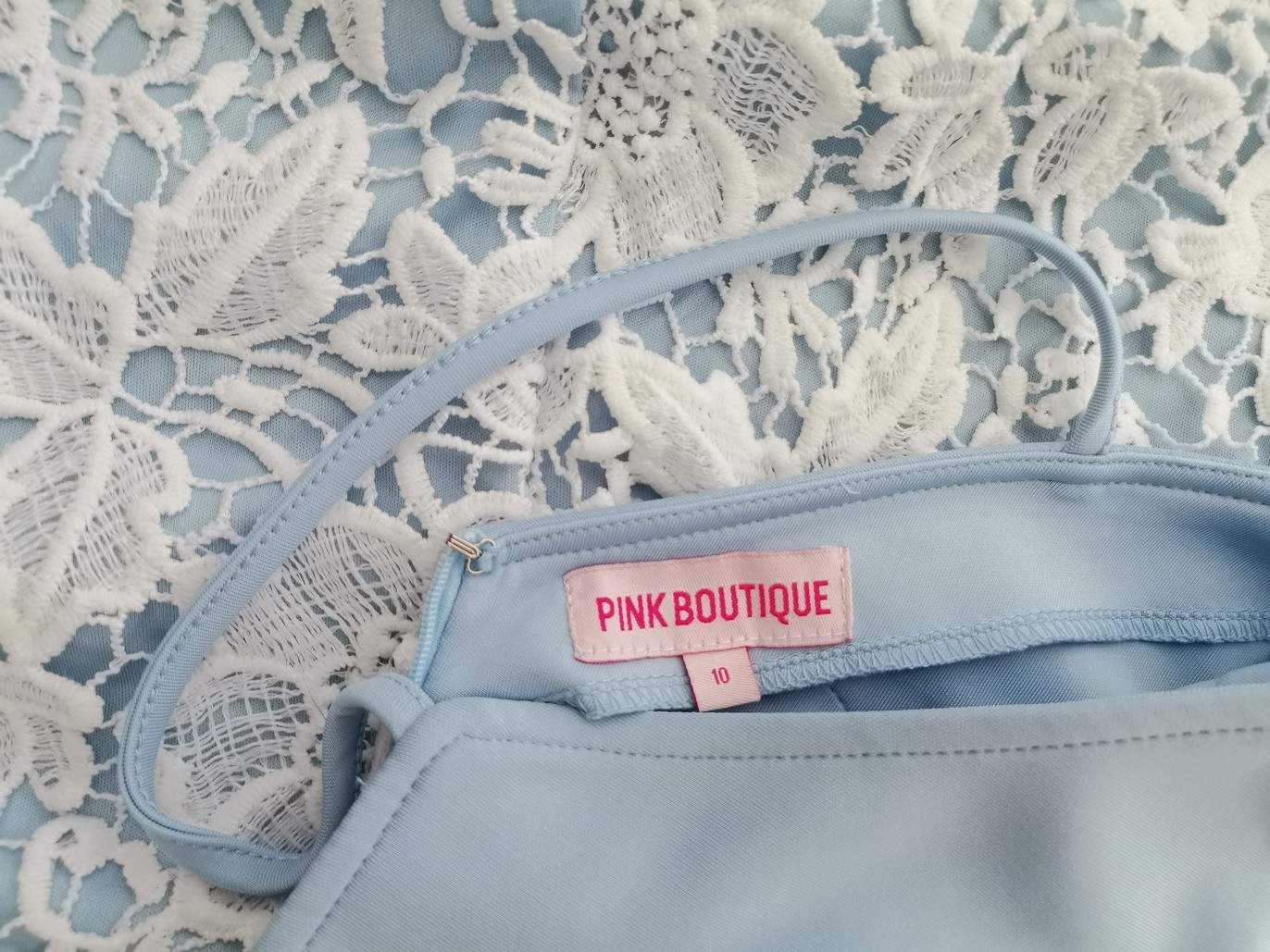 PINK BOUTIQUE Stl 10 (38) Färg Blå Halter Sommar Klänning Ärmlös Midi