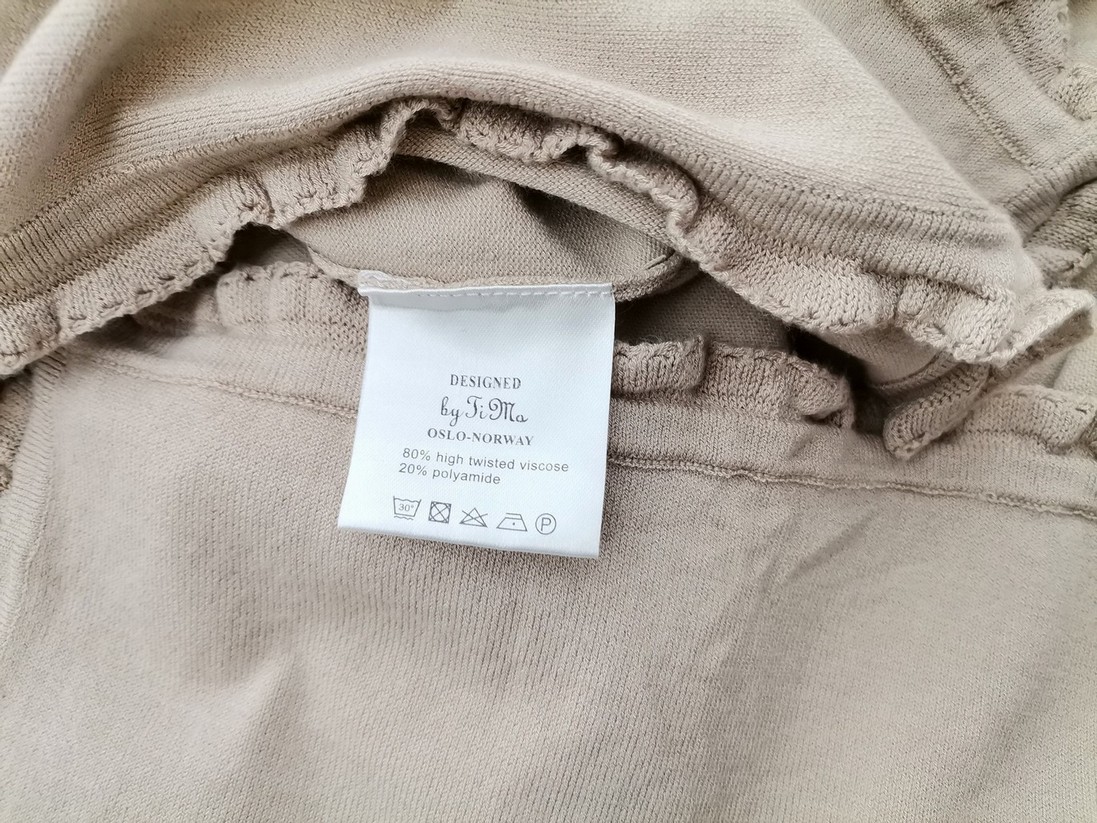 BY TI MO Stl S Färg Beige Krage Draperad öppen kofta Långärmad Material Viskos Finstickat