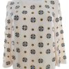 Diane von Furstenberg Stl 4 Färg Elfenben Rund urringning Blus ärm 3/4 Material Siden